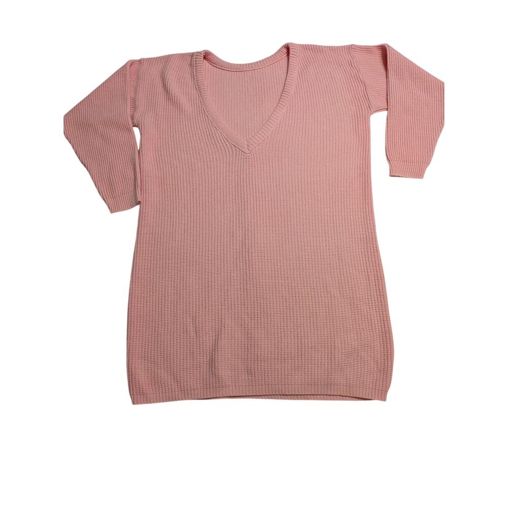 Annie Rose Vintage 80's Sweater Mini Dress Pink w/ Mid Sleeves